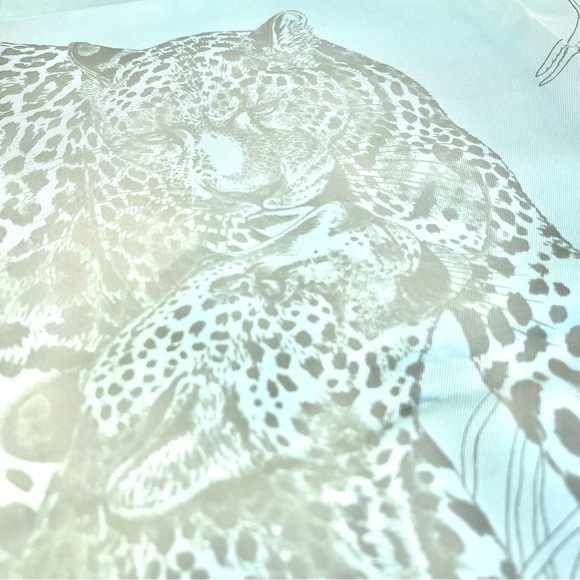 Hermés Jungle Love Silk Scarf in Pale Blue - Picture 7 of 10